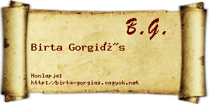 Birta Gorgiás névjegykártya
